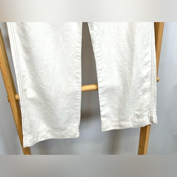 ATHLETA White linen wide leg elastic waist pants size SP - Picture 3 of 13